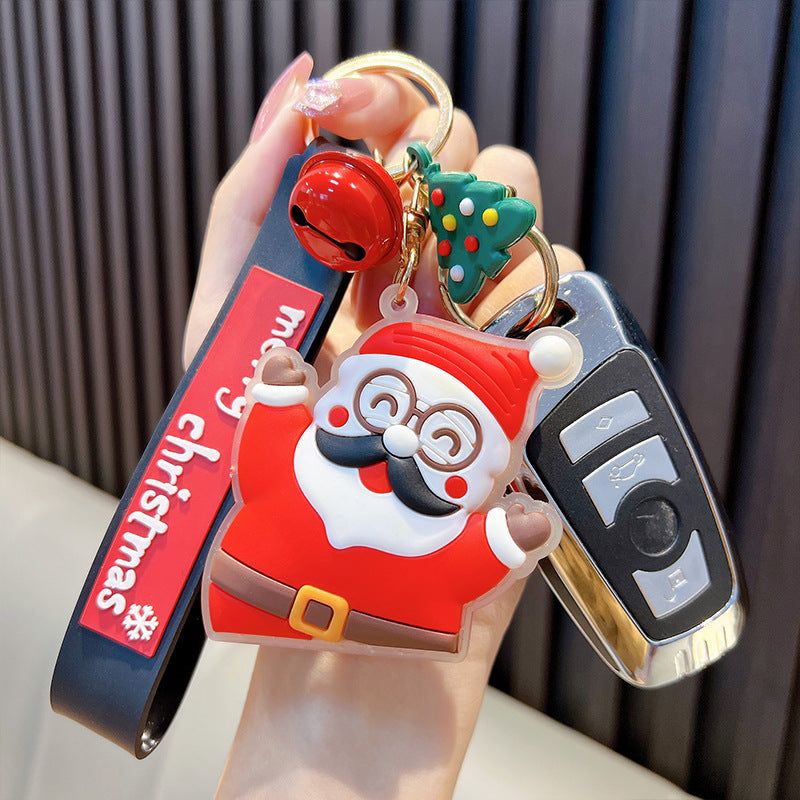 Wholesale Christmas Cartoon Snowman Santa Claus PVC Keychain